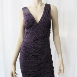 BCBGeneration V Neck Twist Pleat Coctail Night Out Dress S